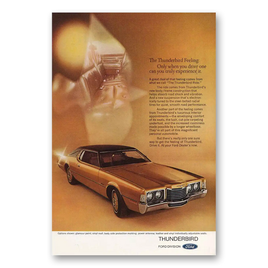 1973 Ford Thunderbird Feeling Only When You Drive It Vintage Magazine Print Ad