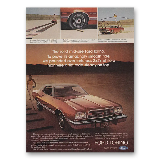 1973 Ford Torino Solid Mid Size Vintage Magazine Print Ad