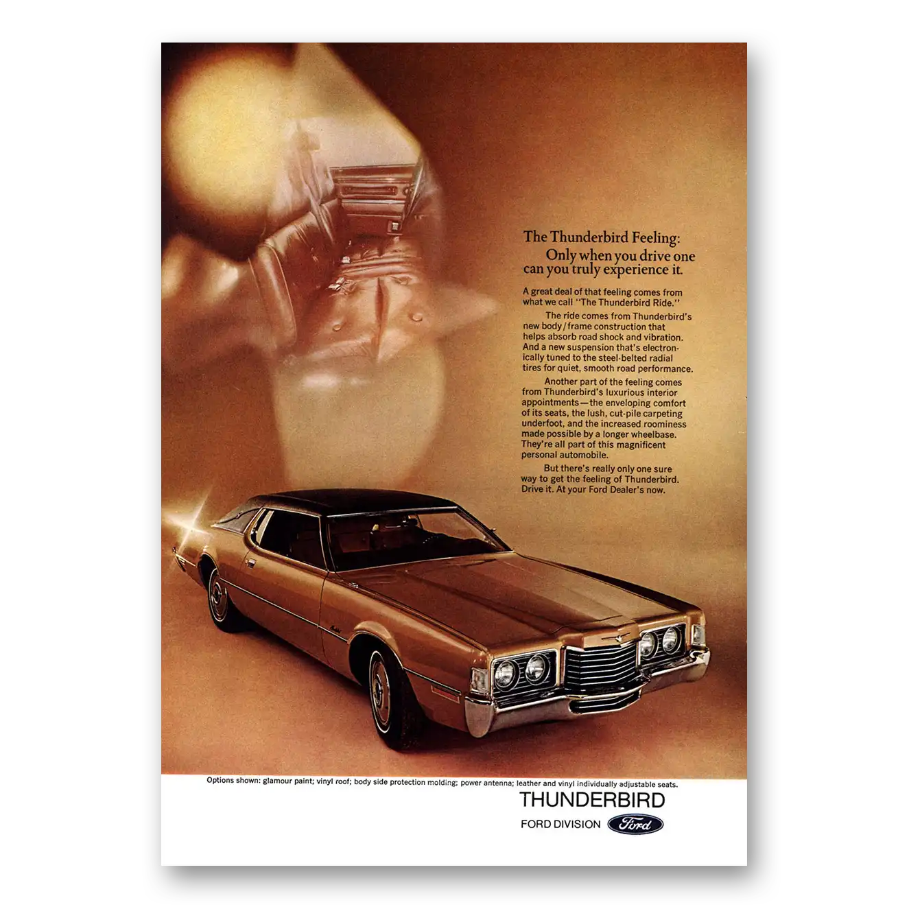 1972 Ford Thunderbird Drive One You Can Truly Experience Vintage Magazine Print Ad