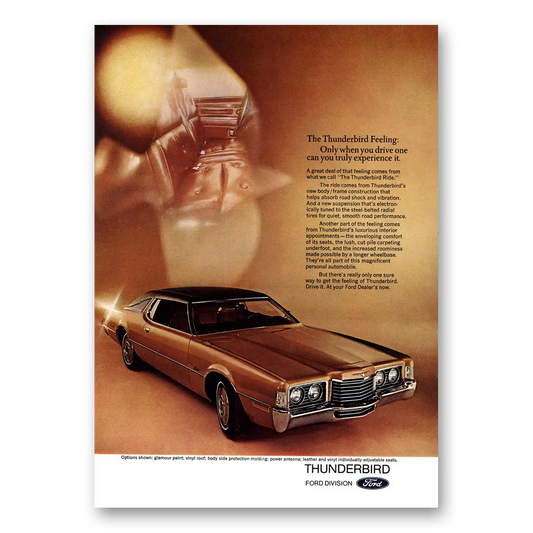 1972 Ford Thunderbird Drive One You Can Truly Experience Vintage Magazine Print Ad