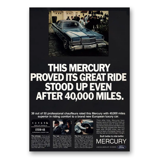 1973 Mercury Proved Its Great Ride Stood Up Vintage Magazine Print Ad