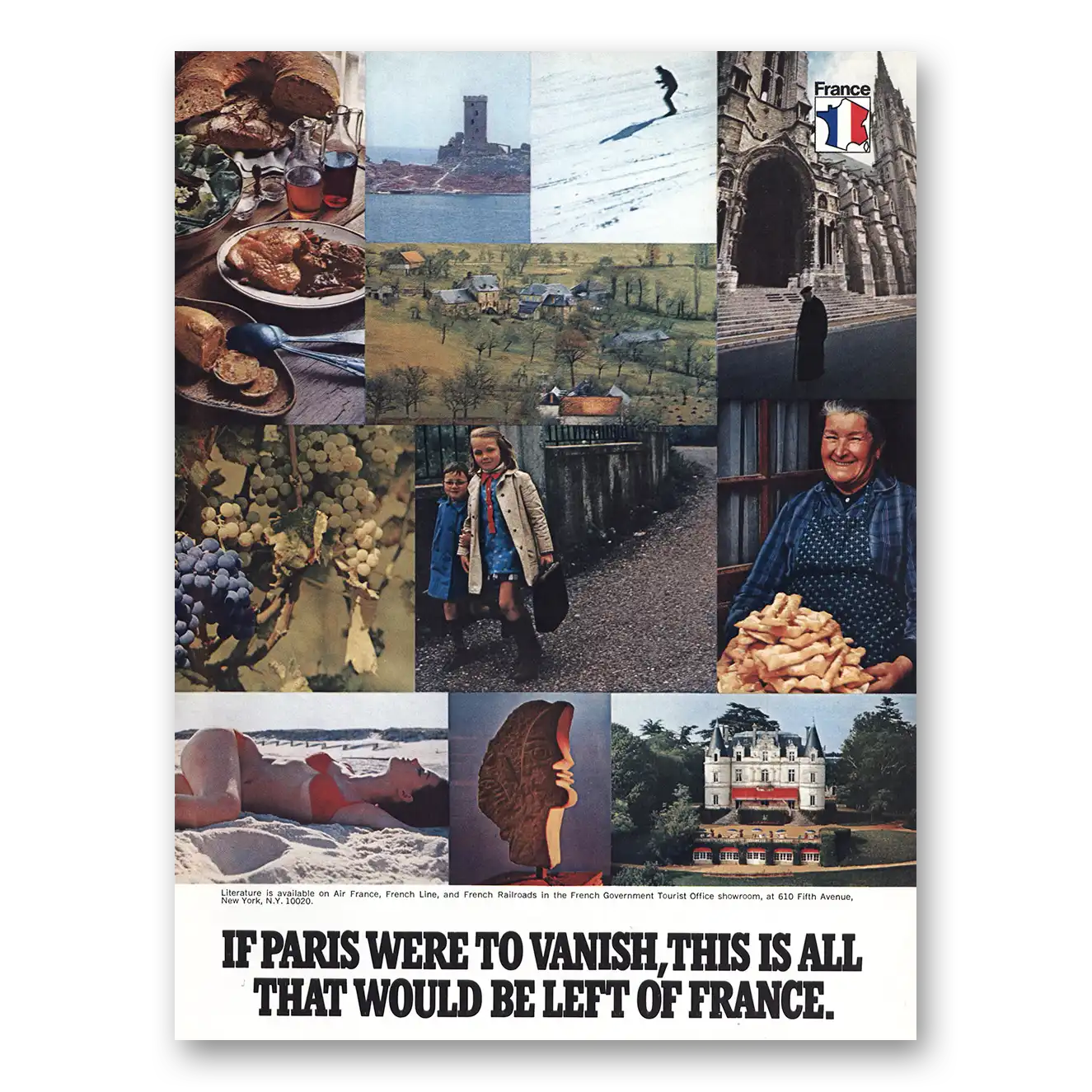 1973 France If Paris Were to Vanish Vintage Magazine Print Ad