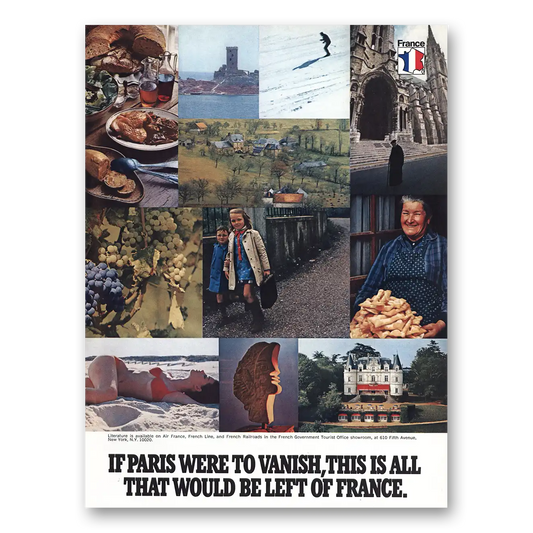 1973 France If Paris Were to Vanish Vintage Magazine Print Ad