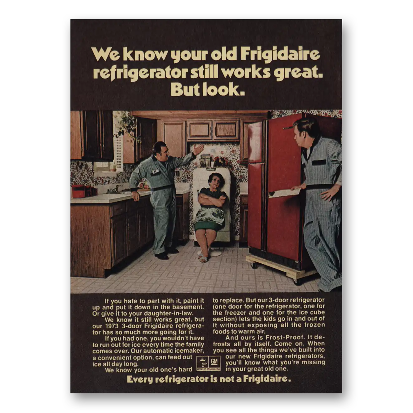 1973 Frigidaire Refrigerator Still Looks Great But Look Vintage Magazine Print Ad