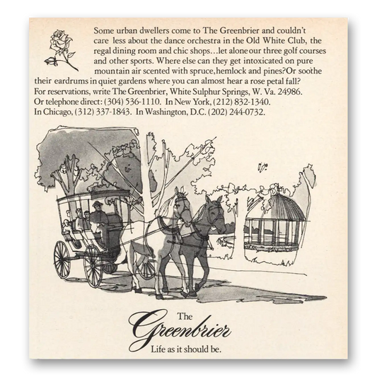 1973 Greenbrier Some Urban Dwellers Come Vintage Magazine Print Ad