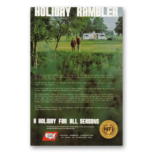 1973 Holiday Rambler Holiday For All Seasons Vintage Magazine Print Ad