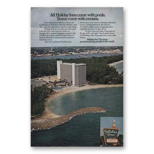 1973 Holiday Inn Come With Pools Some With Oceans Vintage Magazine Print Ad