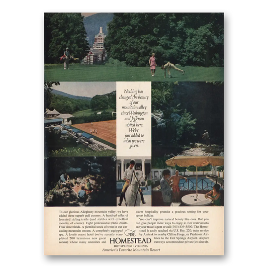 1973 Homestead Virginia Nothing Changed the Beauty Vintage Magazine Print Ad