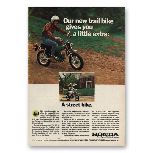 1973 Honda Motorcycle Street Bike Vintage Magazine Print Ad