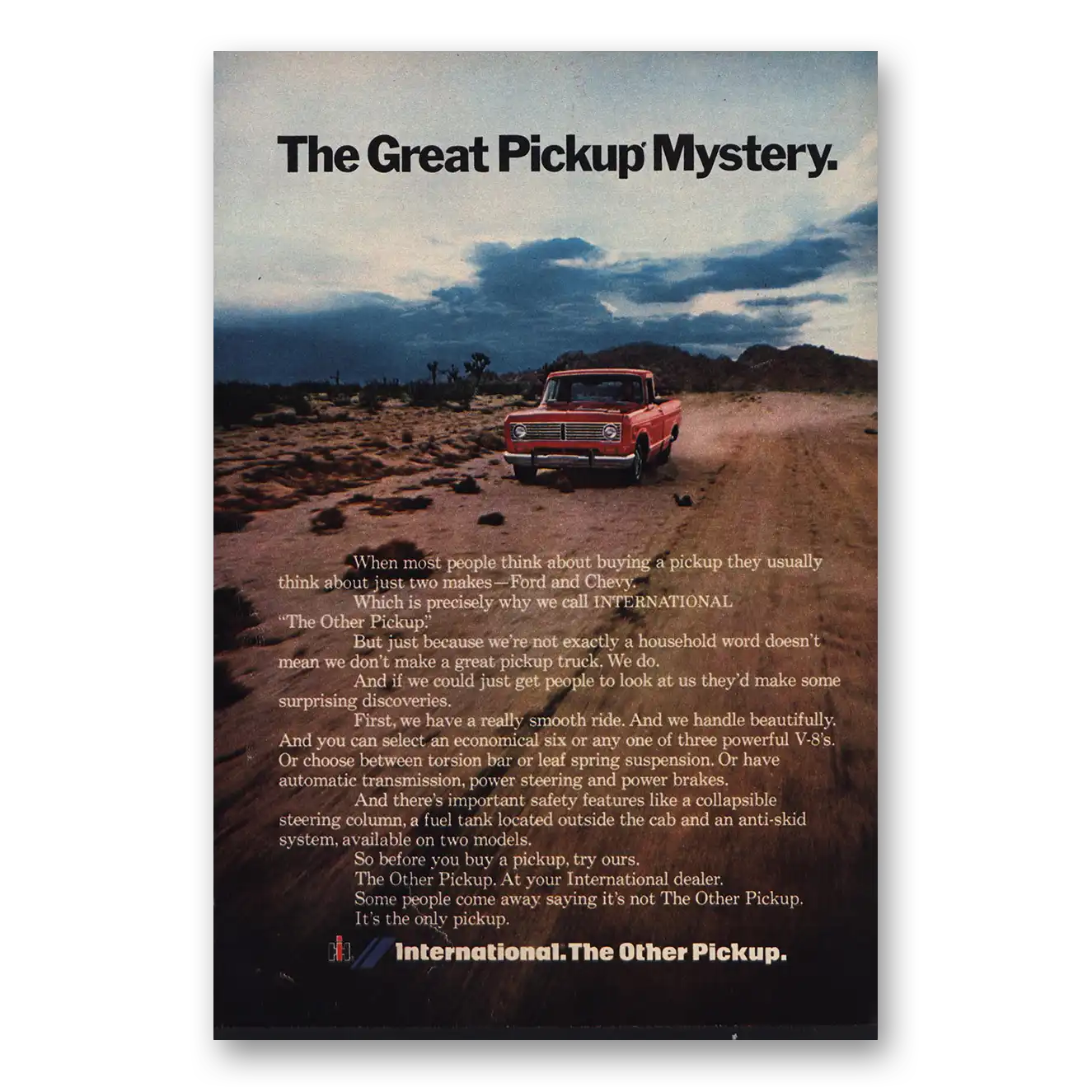 1973 International Trucks Great Pickup Mystery Vintage Magazine Print Ad