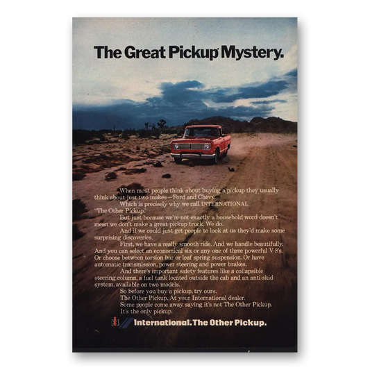 1973 International Trucks Great Pickup Mystery Vintage Magazine Print Ad