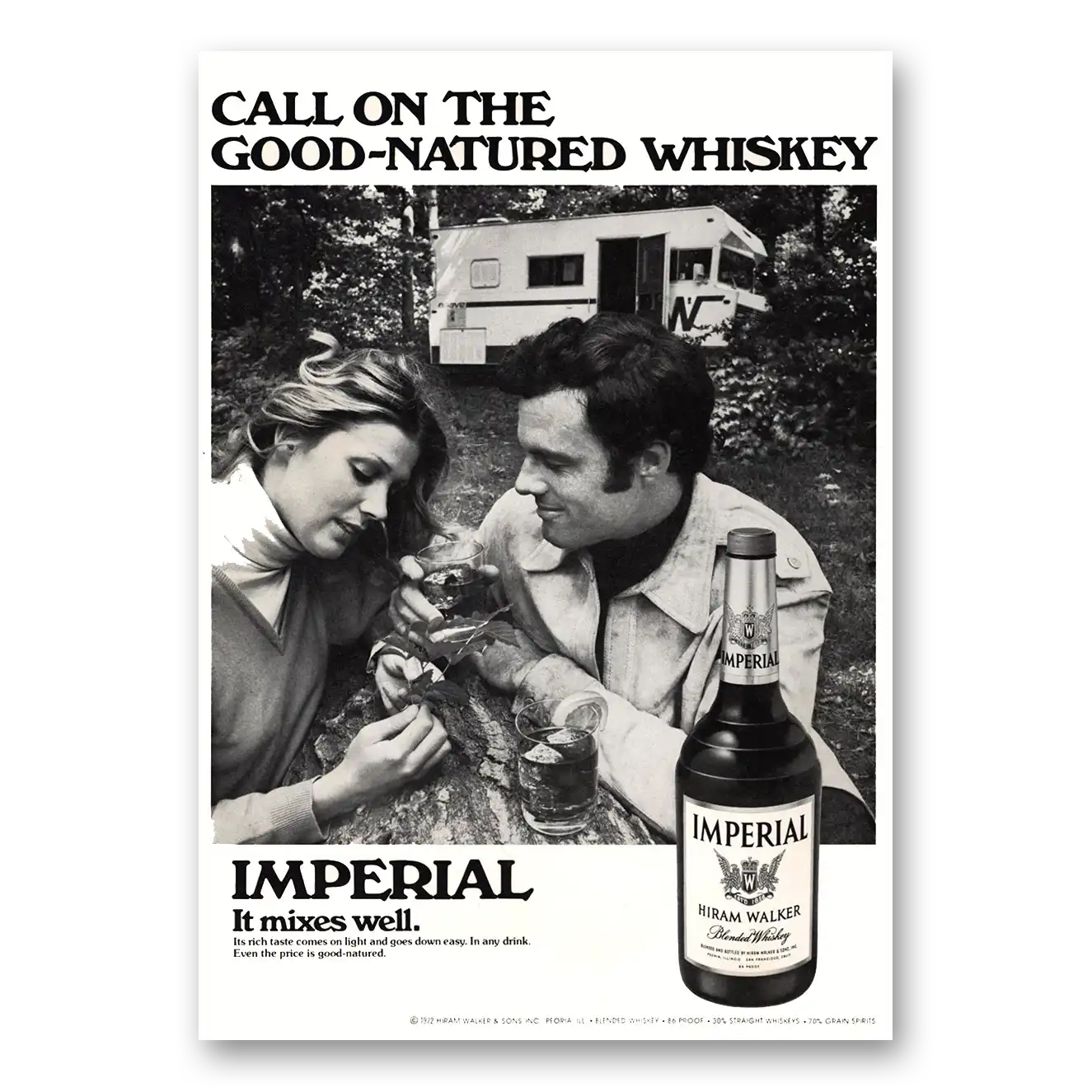 1973 Imperial Whiskey Good Natured Winnebago Vintage Magazine Print Ad