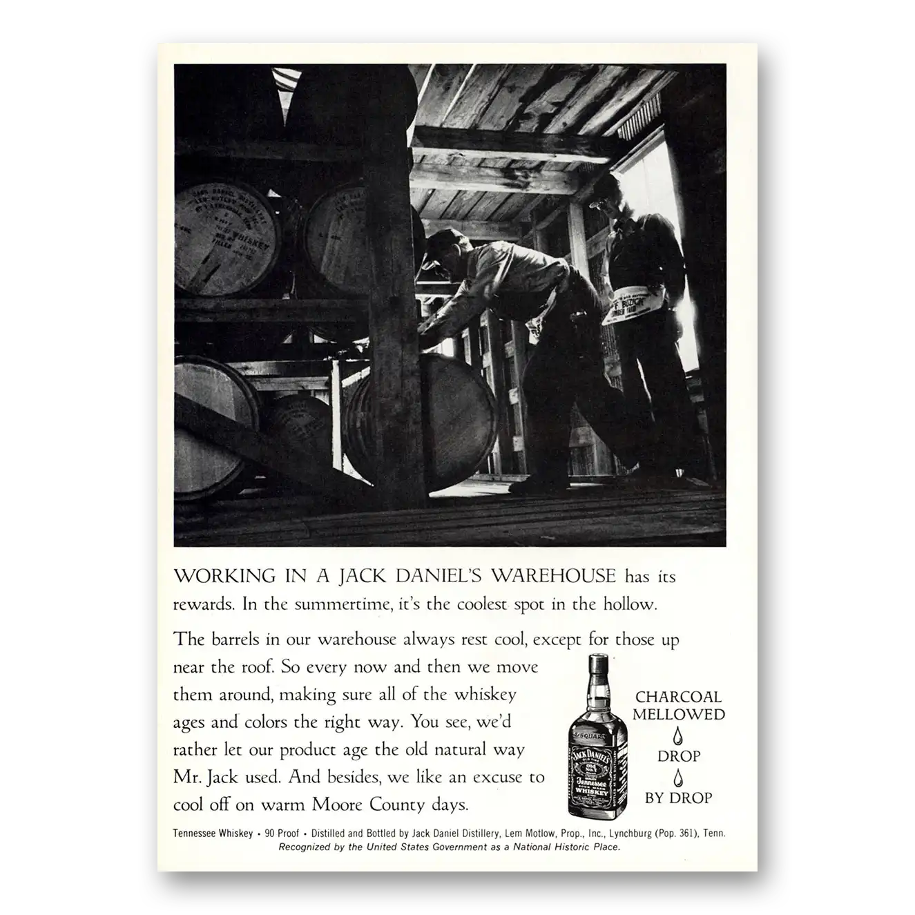 1973 Jack Daniels Working Jack Daniels Warehouse Rewards Vintage Magazine Print Ad