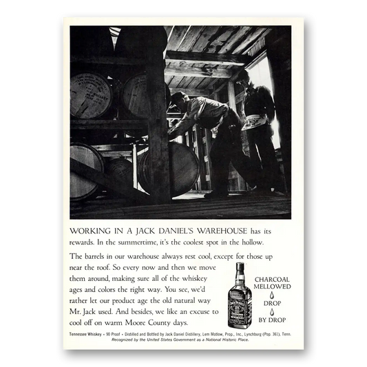 1973 Jack Daniels Working Jack Daniels Warehouse Rewards Vintage Magazine Print Ad