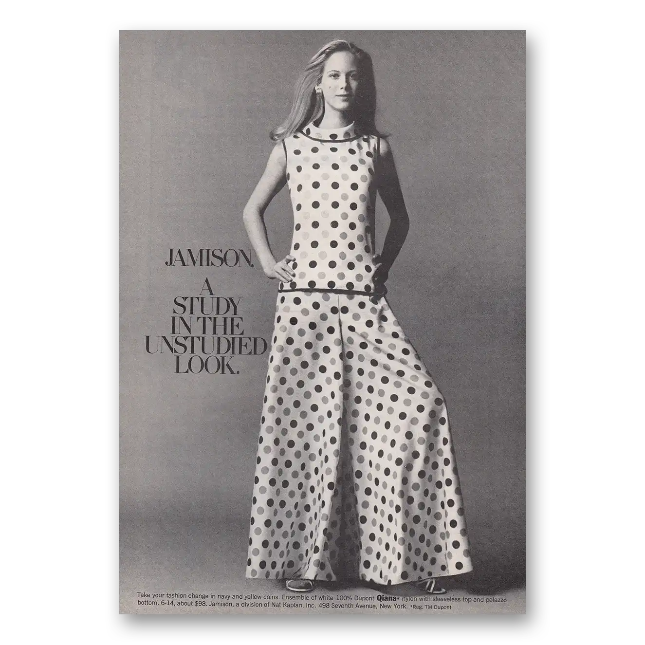 1973 Jamison Fashion Study In the Unstudied Look Vintage Magazine Print Ad