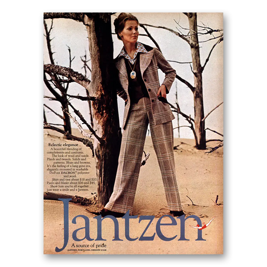 1973 Jantzen Eclectic Elegance Vintage Magazine Print Ad