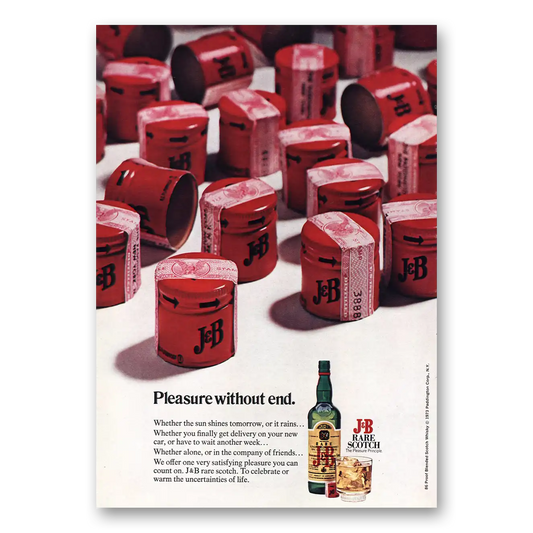 1973 J&B Pleasure Without End Vintage Magazine Print Ad