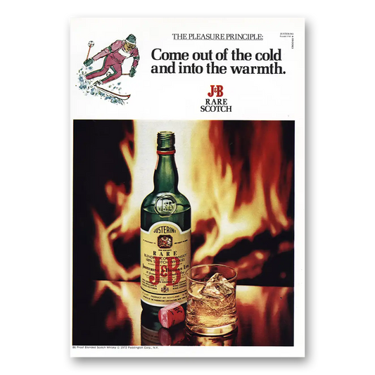 1973 J&B Come Out of the Cold Vintage Magazine Print Ad