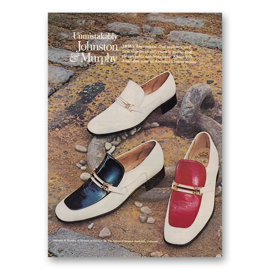 1973 Johnston & Murphy Shoes Unmistakably Americana Vintage Magazine Print Ad