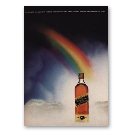 1973 Johnnie Walker Rainbow Vintage Magazine Print Ad