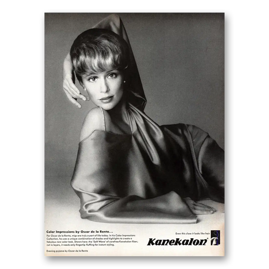 1973 Kanekalon Color Impressions Oscar de la Renta Vintage Magazine Print Ad