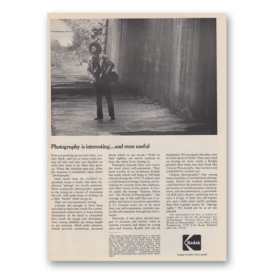 1973 Kodak Photography Is Interesting and Even Useful Vintage Magazine Print Ad