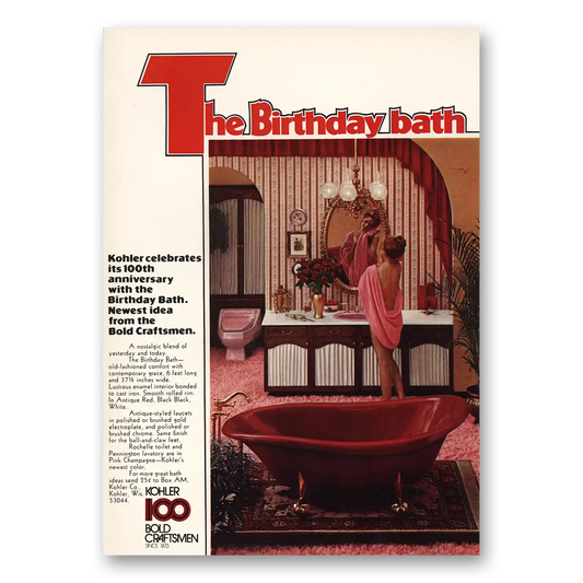 1973 Kohler Birthday Bath Vintage Magazine Print Ad