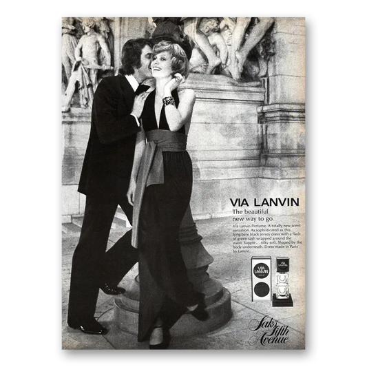 1973 Via Lanvin Perfume Beautiful New Way To Go Vintage Magazine Print Ad