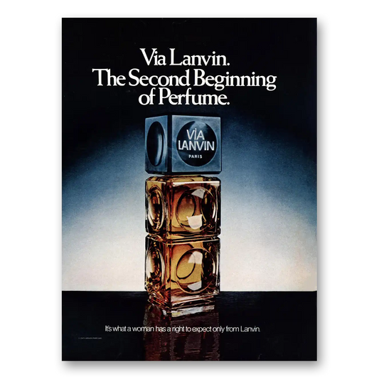 1973 Via Lanvin Perfume Second Beginning of Perfume Vintage Magazine Print Ad