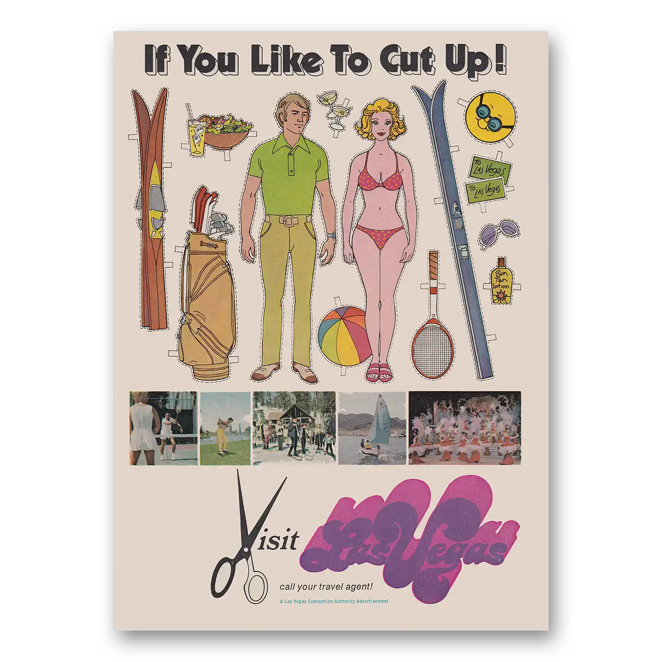 1973 Las Vegas Nevada Las Vegas If You Like to Cut Up Vintage Magazine Print Ad