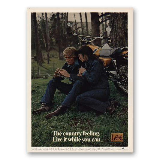 1973 Lee Jeans Country Feeling Live It While You Can Vintage Magazine Print Ad