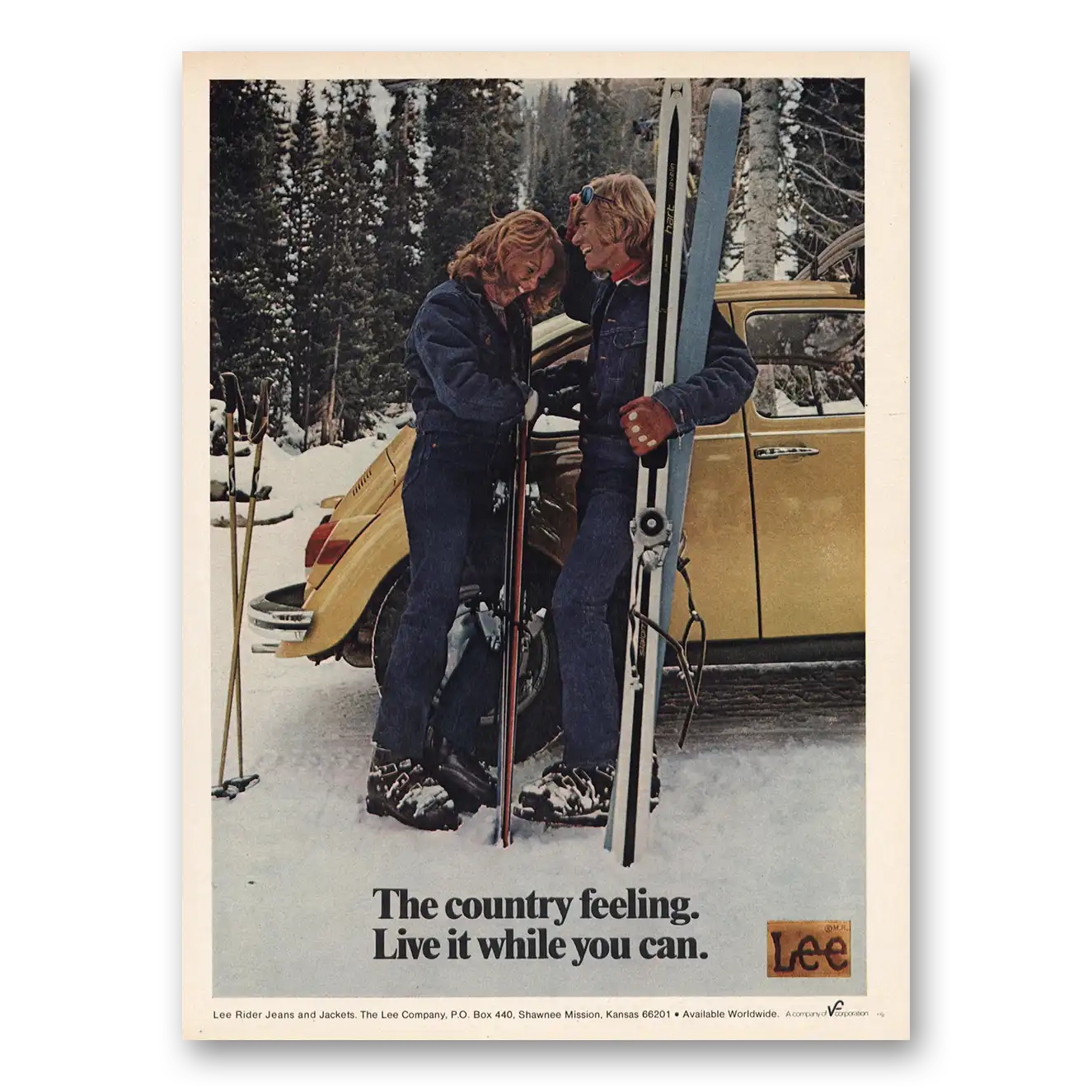 1973 Lee Jeans Jeans Country Feeling Volkswagen Vintage Magazine Print Ad