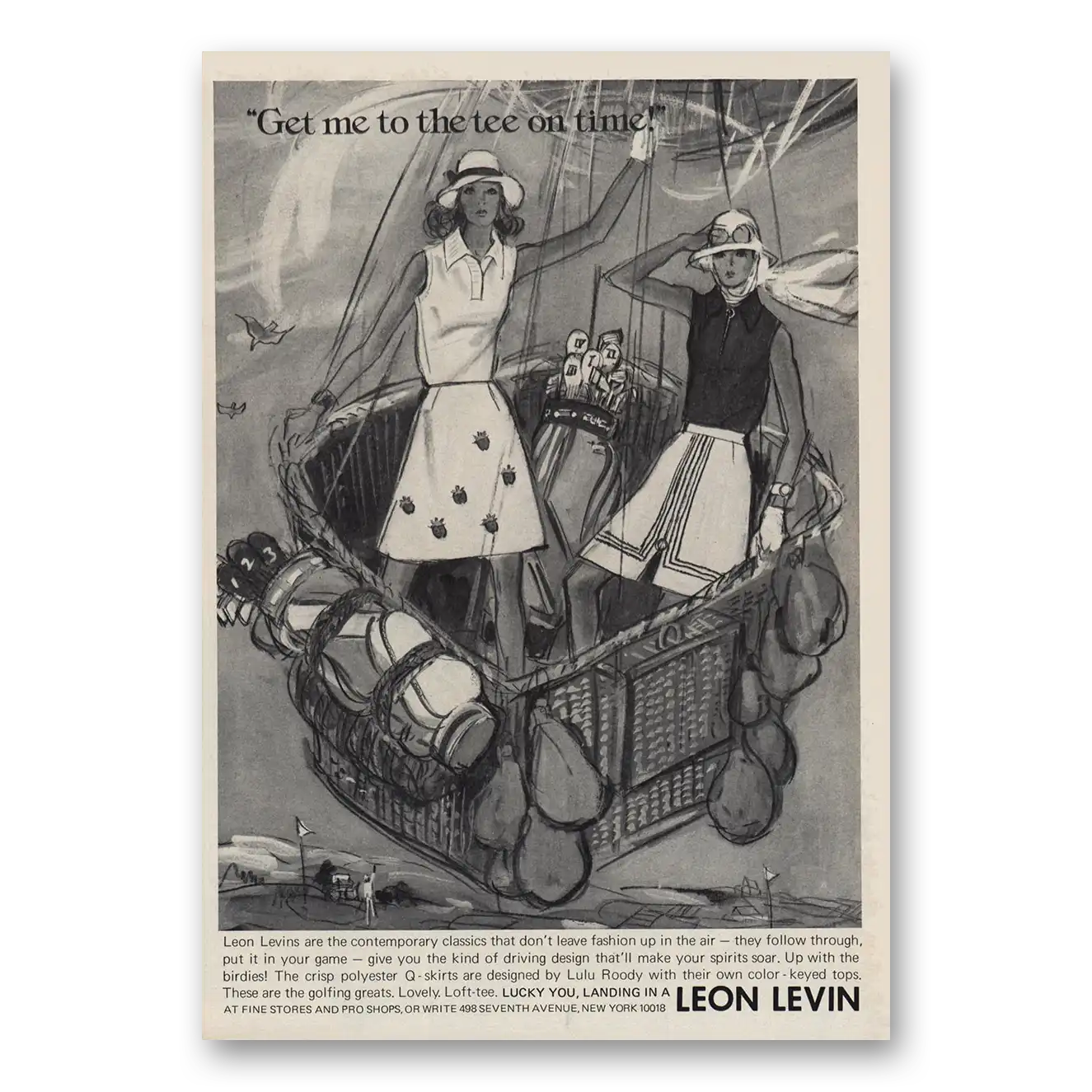 1973 Leon Levin Clothing Get Me To The Tee On Time Vintage Magazine Print Ad