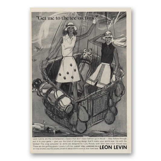 1973 Leon Levin Clothing Get Me To The Tee On Time Vintage Magazine Print Ad