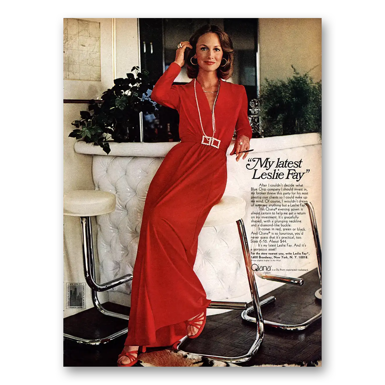 1973 Leslie Fay Decide What Blue Chip Company Vintage Magazine Print Ad