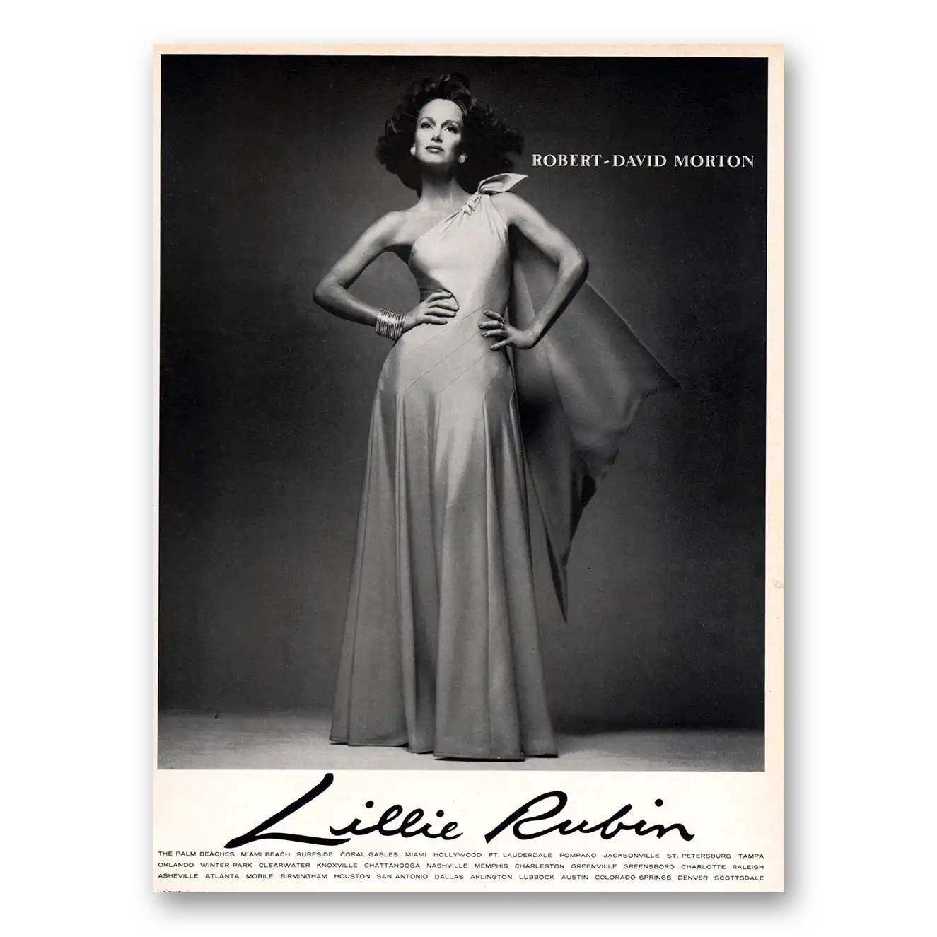 1973 Lillie Rubin Fashion Robert David Morton Vintage Magazine Print Ad