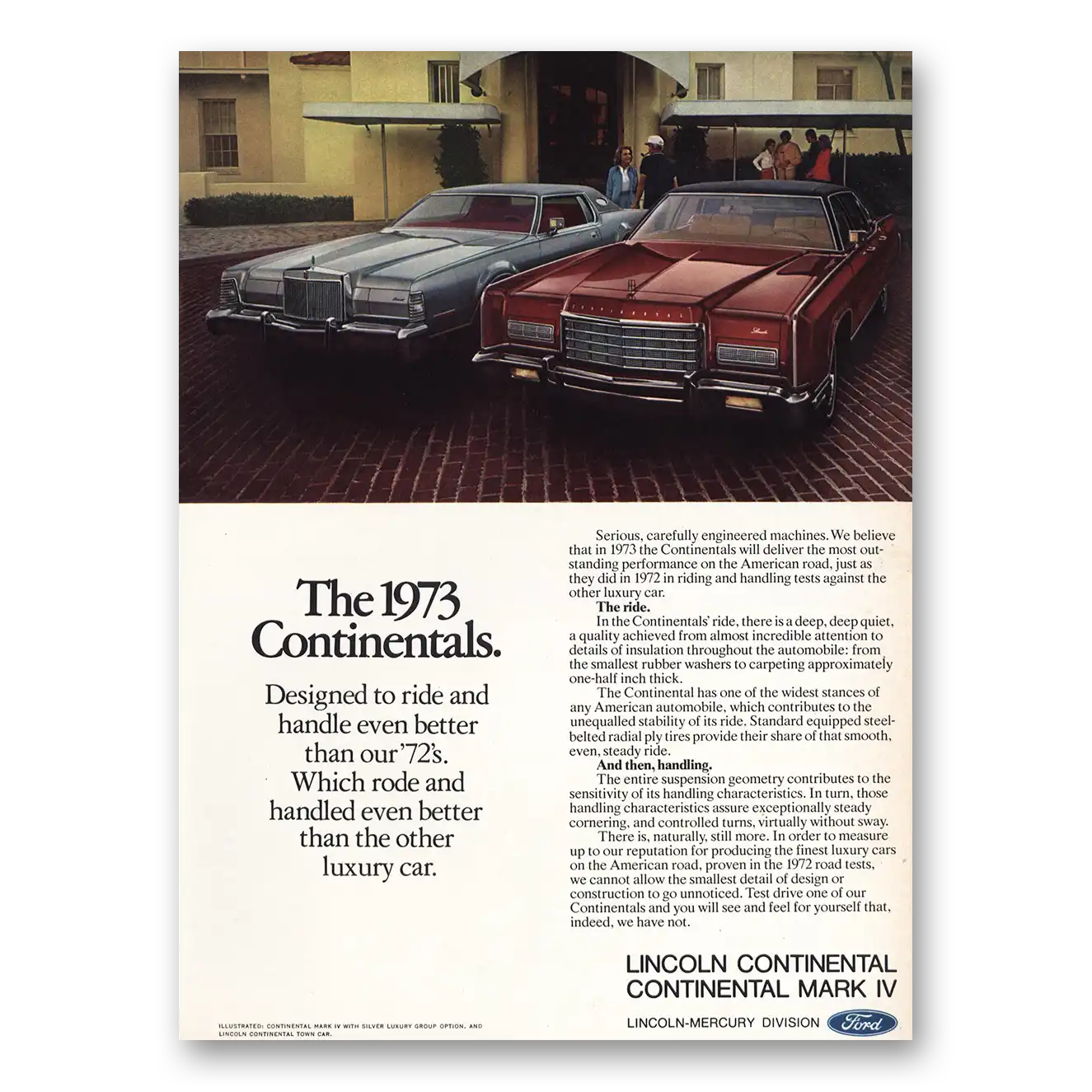 1973 Lincoln Continental Mark V Designed to Ride Vintage Magazine Print Ad