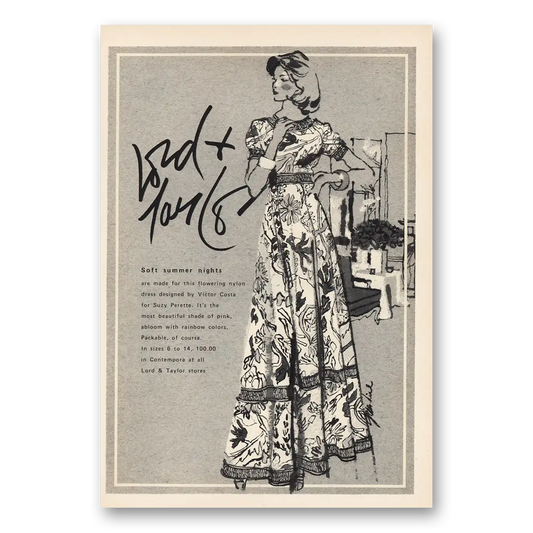 1973 Lord & Taylor Soft Summer Nights Vintage Magazine Print Ad