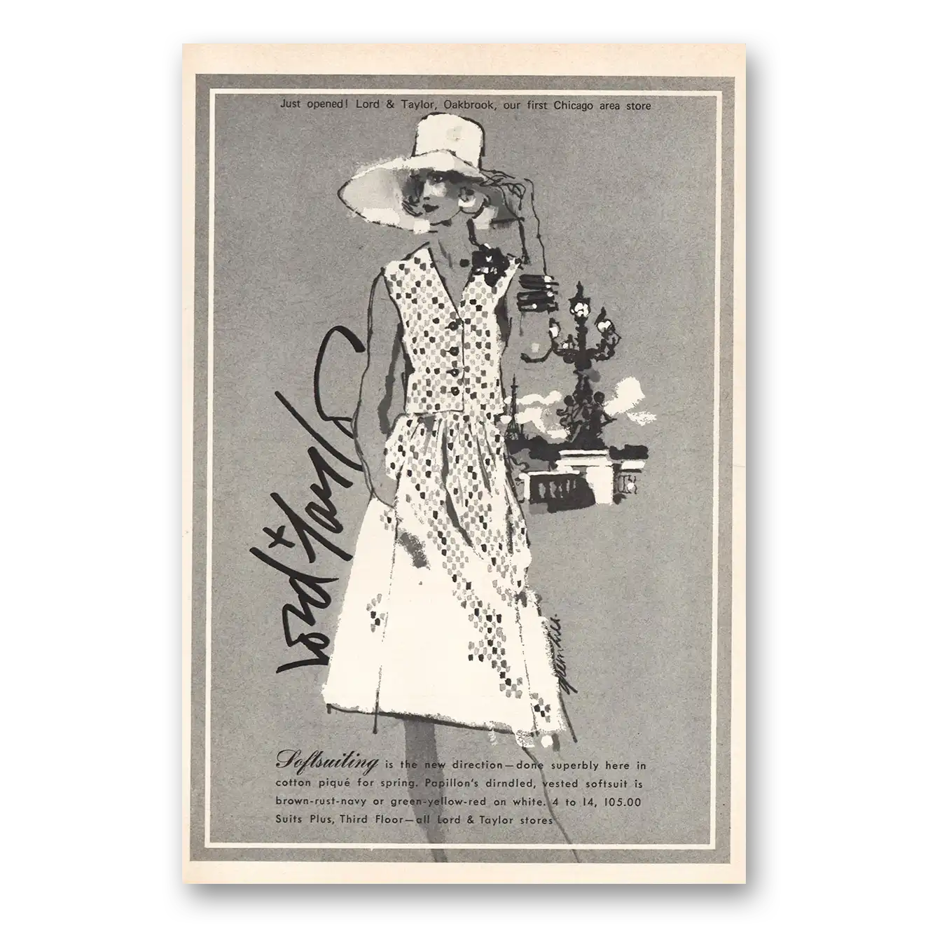 1973 Lord & Taylor Softsuiting Vintage Magazine Print Ad