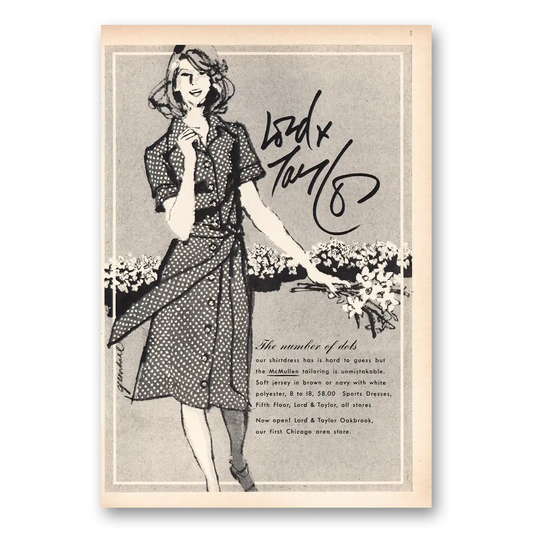 1973 Lord & Taylor Member of Dots Vintage Magazine Print Ad