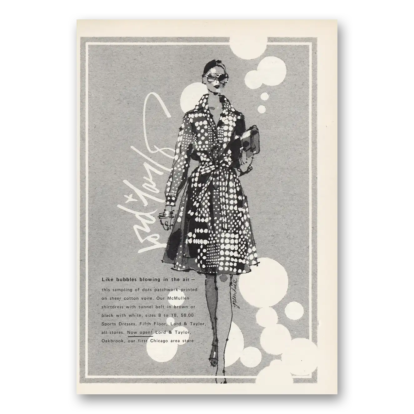 1973 Lord & Taylor Like Bubbles Blowing In Air Vintage Magazine Print Ad