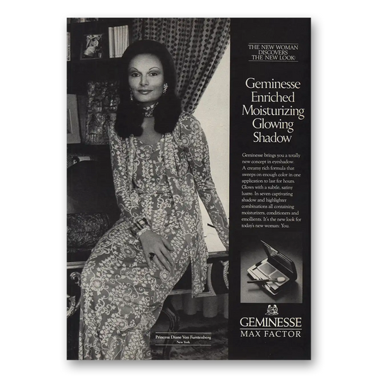 1973 Max Factor Glowing Shadow Vintage Magazine Print Ad