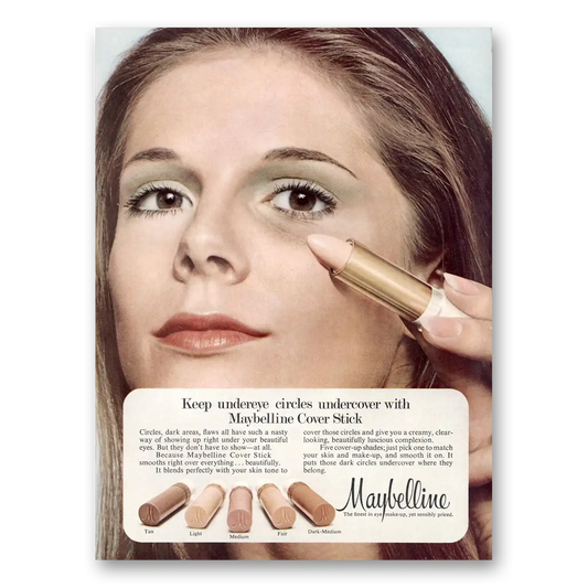 1973 Maybelline Cover Stick Undereye Circles Cover Stick Vintage Magazine Print Ad