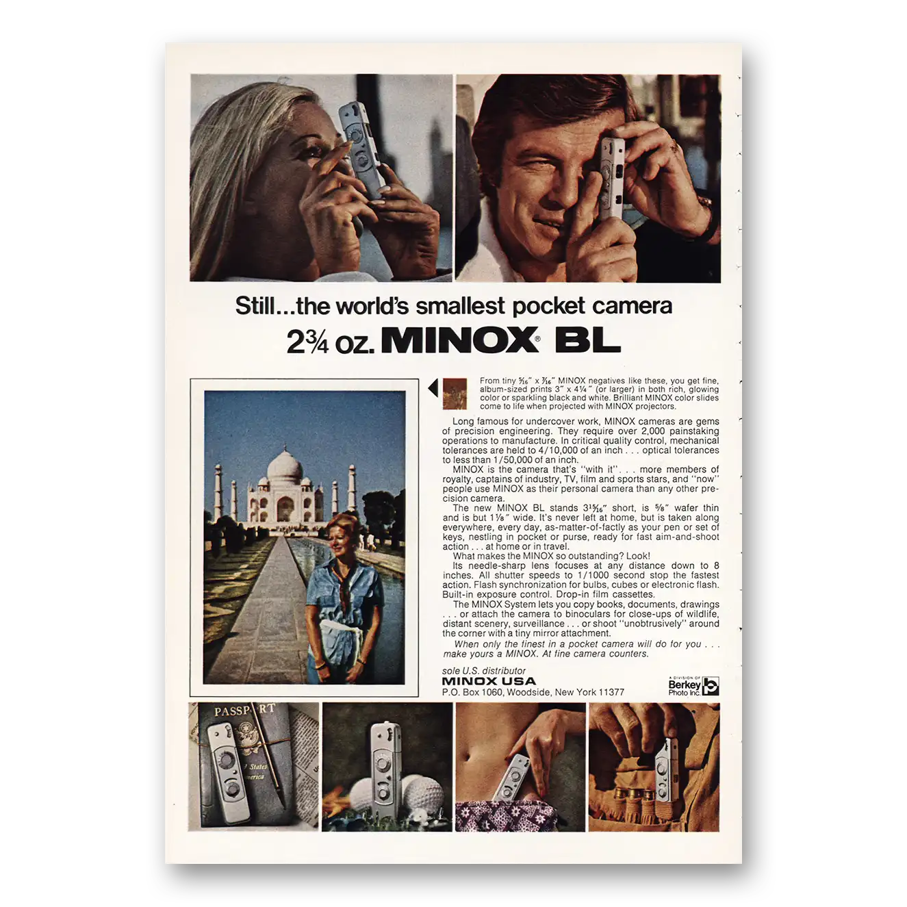 1973 Minox Camera Worlds Smallest Pocket Camera Vintage Magazine Print Ad