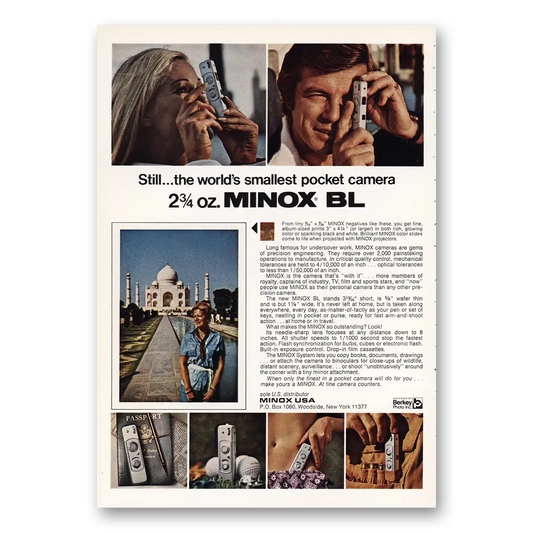 1973 Minox Camera Worlds Smallest Pocket Camera Vintage Magazine Print Ad