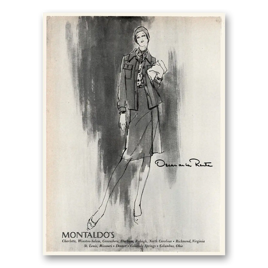 1973 Montaldos Fashion Oscar de la Renta Vintage Magazine Print Ad