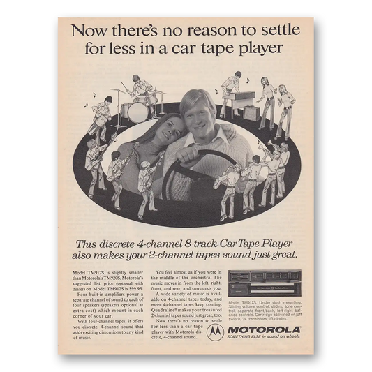 1973 Motorola Car Radio No Reason to Settle Vintage Magazine Print Ad