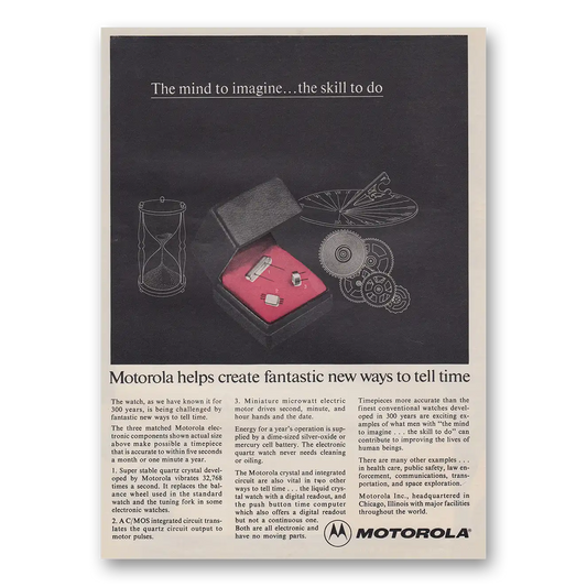 1973 Motorola Fantastic New Ways to Tell Time Vintage Magazine Print Ad