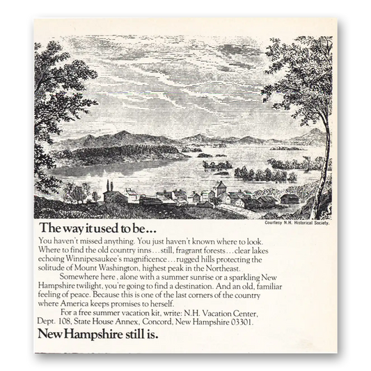 1973 New Hampshire The Way It Used To Be Vintage Magazine Print Ad