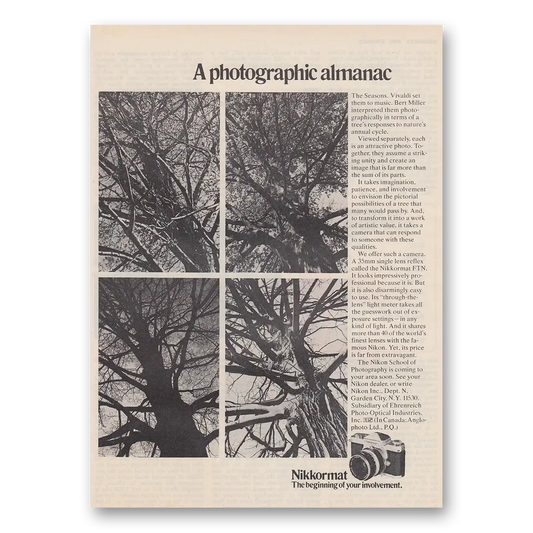 1973 Nikon Camera Photographic Almanac Vintage Magazine Print Ad